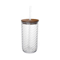 21 oz Clear Tritan Swirl Texture Sipper Tumbler with Lid & Straw - Clear