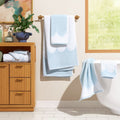 Scallop Bath Towel Set - 6-Piece Cotton Towels in Hydrangea