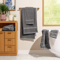 Charcoal 6-Piece Bath Towel Set - 100% Cotton, Soft & Absorbent