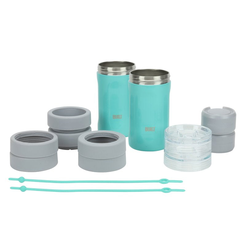 Insulated Stainless Steel Can Cooler & Drink Sleeve Set - Cockatoo