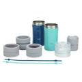 Insulated Stainless Steel Can Cooler & Drink Sleeve Set - Blue/Cockatoo