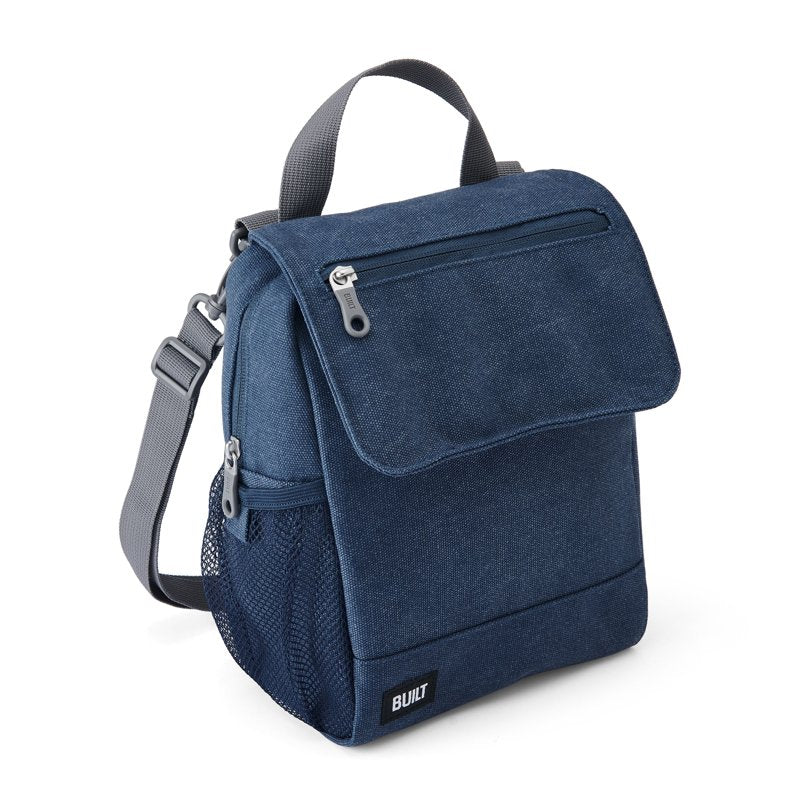 Insulated Reusable Lunch Sack with Crossbody Strap - Navy