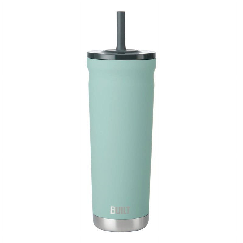 24 oz Stainless Steel Insulated Tumbler with Straw - Mint