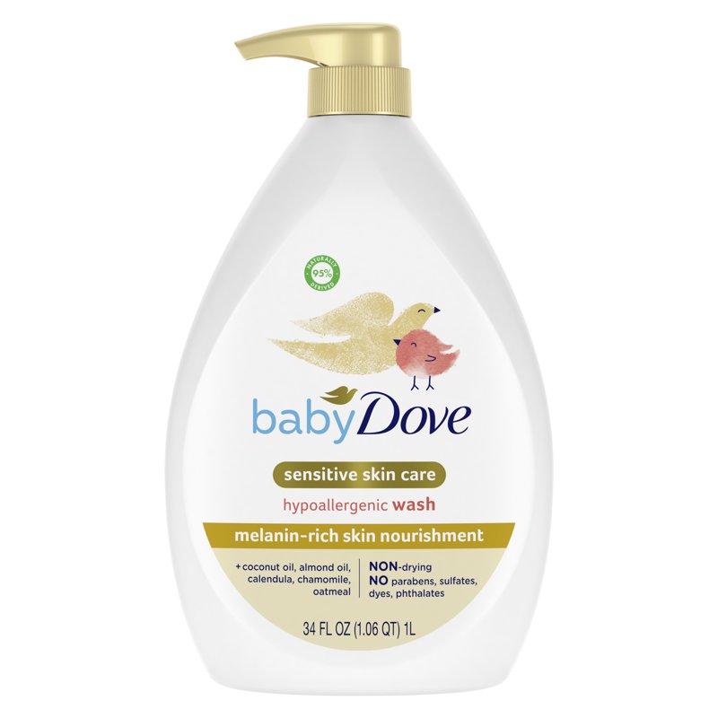 Baby Dove Sensitive Skin Body Wash - Melanin Rich Nourishment, 34 oz