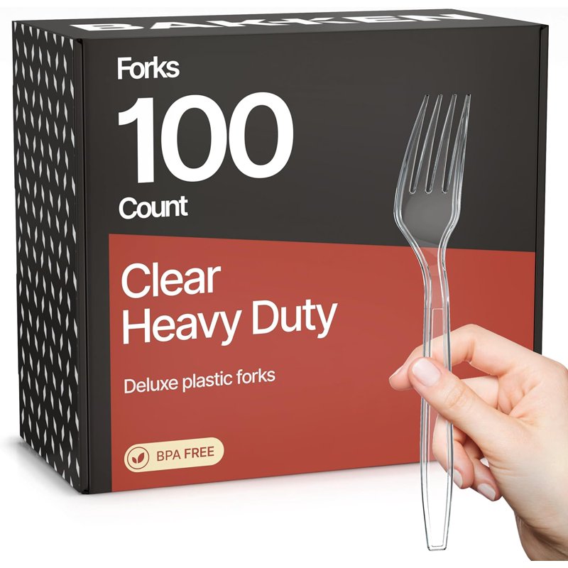 Heavy-Duty Disposable Cutlery Set - 100 Pieces, Clear
