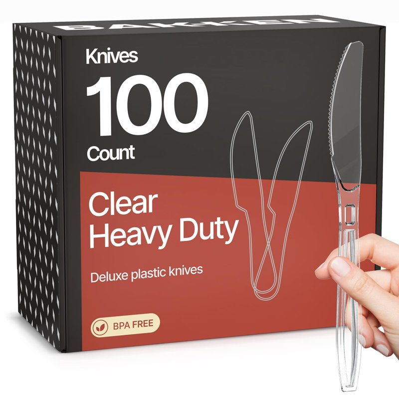 Heavy Duty Disposable Plastic Cutlery Set - 100 Pieces