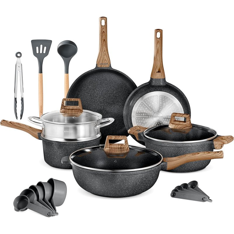 14-Piece Marble Non-Stick Cookware Set – Eco-Friendly & Oven-Safe