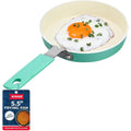 Mini Egg Pan Set - 5.5" Non-Stick Frying Pans with Spatula - Aqua