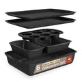 Nonstick Baking Pan Set - 6-Piece Gray Marble Bakeware