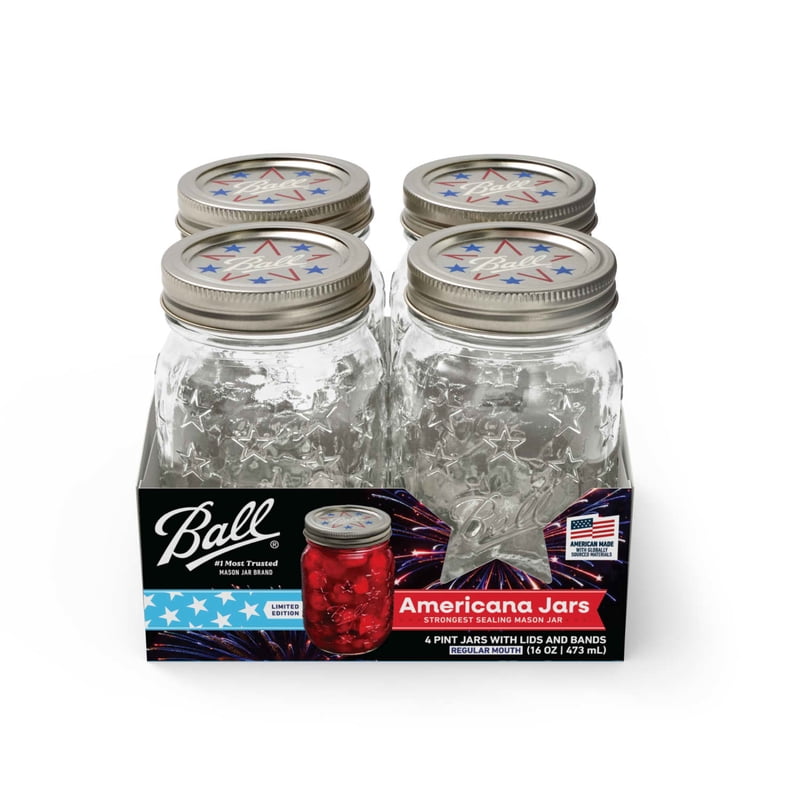 Limited Edition Americana Pint Mason Jar - 16 oz Regular Mouth