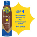 Deep Tanning Oil Spray SPF 4 - Clear Dry Sunscreen, 6 oz