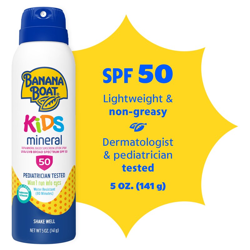 Kids Mineral Sunscreen Spray SPF 50 - 5 oz Water Resistant