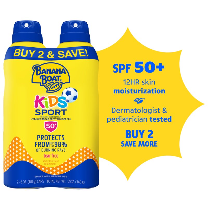 Kids Sport Sunscreen Spray SPF 50 - Twin Pack, 2 x 6 oz