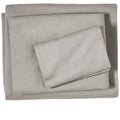 Twin Cotton Flannel Deep Pocket Sheet Set with 2 Bonus Pillowcases - Light Gray