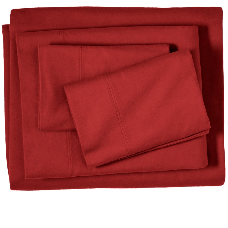 Bare Home 100% Cotton Flannel Deep Pocket 4-Piece Sheet Set with 2