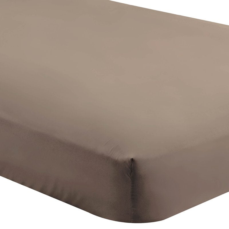 Split King Microfiber Fitted Sheets 2 Pack - Taupe Deep Pocket Bedding