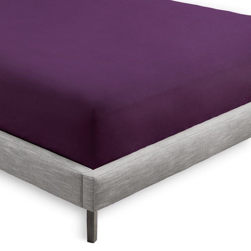 Split King Bed Sheets 2-Pack Ultra-Soft Microfiber Fitted Sheets - Plum - Bare Home