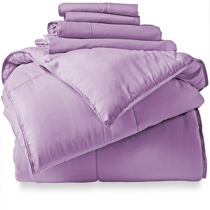 Bare Home Microfiber Bed in a Bag Set - Twin Lavender Bedding