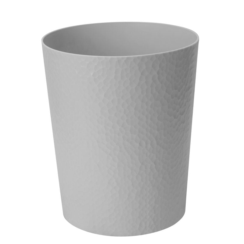 10 Liter Hammered Textured Plastic Trash Can - Pewter