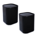 8L Acrylic Waste Bin - Black, 2 Pack for Home & Office