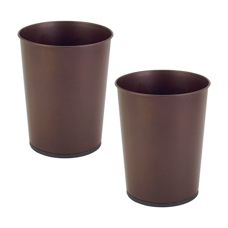 Iron Bathroom Trash Can - 2 Pack, Oil-Stained Bronze