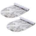 Oval Bubble PVC Bathmat in Marble Print - 2 Pack, Anti-Slip & Massage