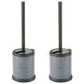 Self Closing Toilet Brush and Holder Set - Carbon - Bathroom Accessory