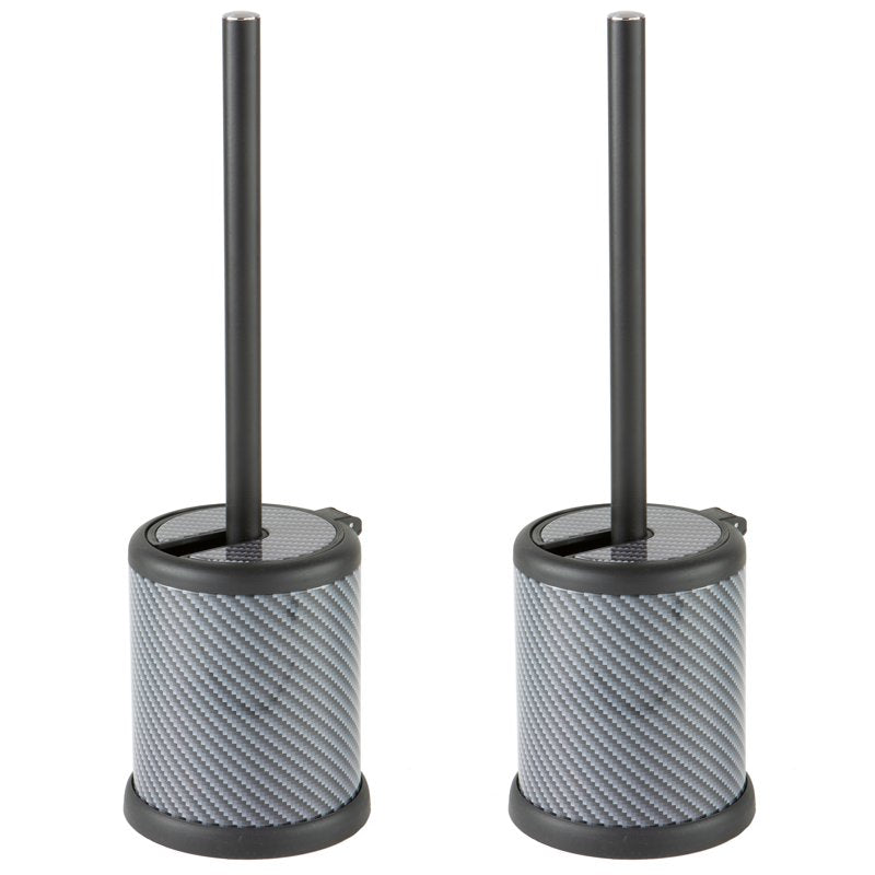 Self Closing Toilet Brush and Holder Set - Carbon - Bathroom Accessory