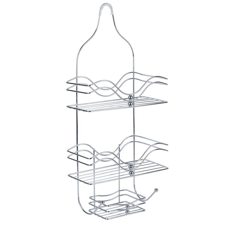 Bath Bliss Ocean Design Chrome Shower Caddy - 2 Shelf Bathroom Organizer
