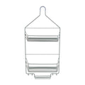 Gray Shower Caddy with 2 Shelves and Hooks - Over-the-Shower Head Storage Organizer