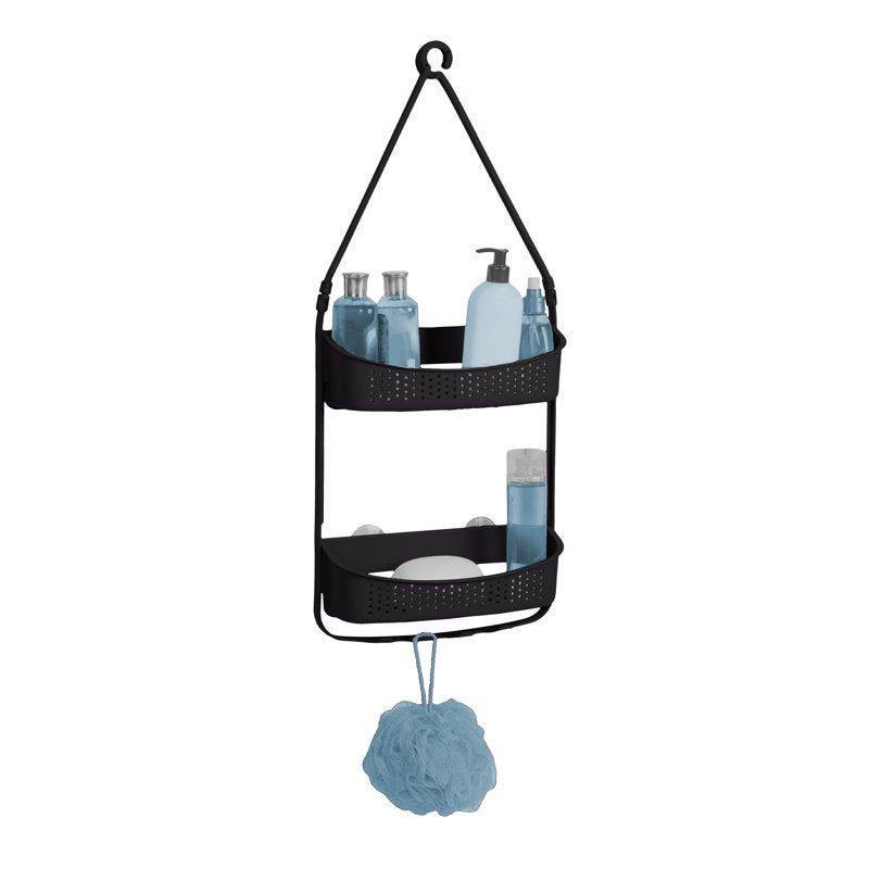 Black 2-Way Convertible Shower Caddy - Matte Black Bath Organizer