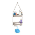 White 2-Way Convertible Shower Caddy with Hooks & Wide Shelves - Off-White