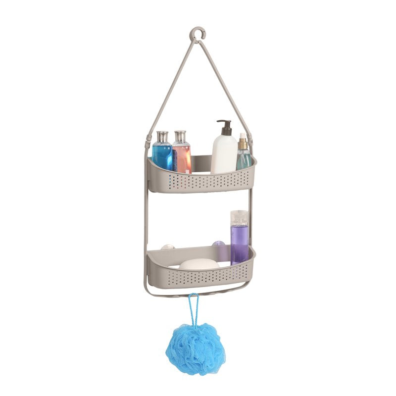 White 2-Way Convertible Shower Caddy with Hooks & Wide Shelves - Off-White