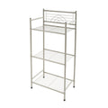 Satin Nickel 3-Tier Bathroom Storage Shelf - Freestanding Bathroom Organizer