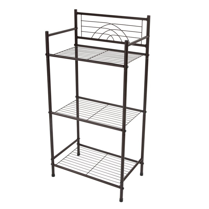 Tiered Iron Bathroom Shelf in Oil Rubbed Bronze - 3 Shelves, Freestanding