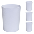 Compact Hammered Plastic Bathroom Trash Can - 2.6 Gal, White
