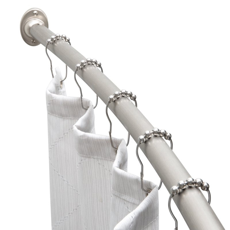 Stainless Steel Adjustable Curved Shower Curtain Rod 42-72 Inches | Bath Bliss