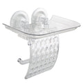 Clear Toilet Paper Dispenser with Cell Phone Shelf - Suction Cup Bathroom Organizer