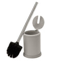 Self-Closing Toilet Brush and Holder Set - Grey Bathroom Accessory