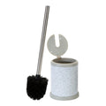 Bath Bliss Self-Closing Lid Toilet Brush & Holder Set - Terz White, 1