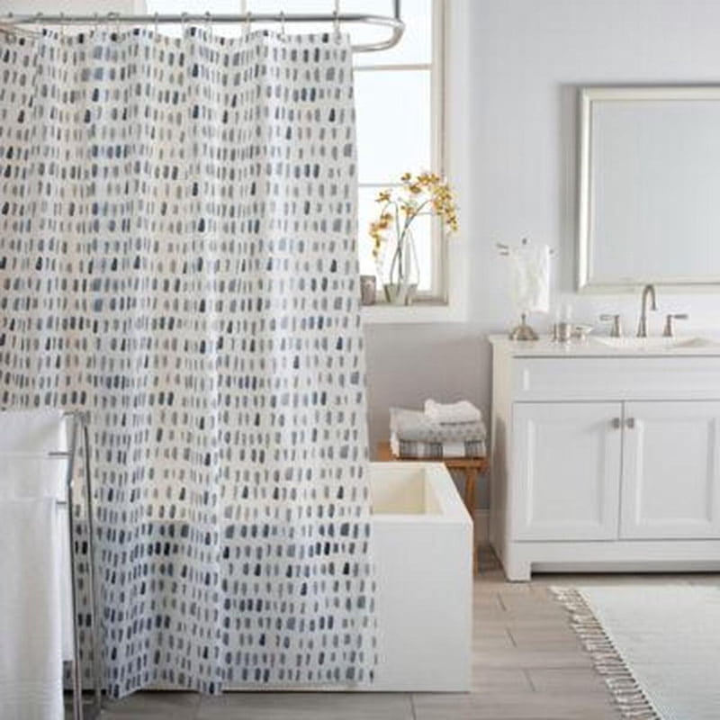 Bath Bliss Speck Pattern PEVA Shower Curtain - Blue Pattern