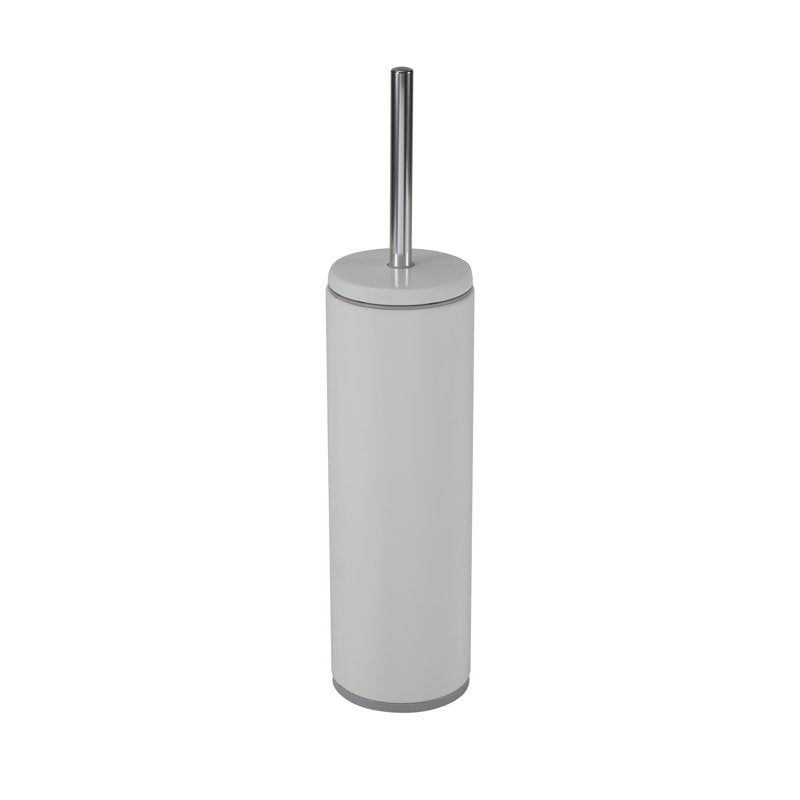 White Toilet Brush with Holder Set - Bathroom Cleaning Kit - Bath Bliss