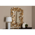 Antique Gold Butterfly Wall Mirror - Modern Rectangular Accent Decor