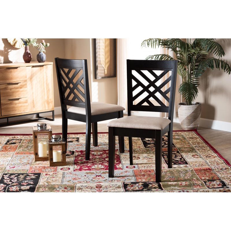 Caron Modern Upholstered Dining Chair Set - Sand Brown