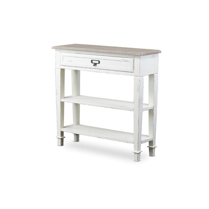 Traditional French Accent Console Table with Drawer and Shelves