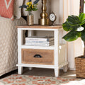 Rustic Farmhouse 1-Drawer End Table - Weathered Two-Tone Finish