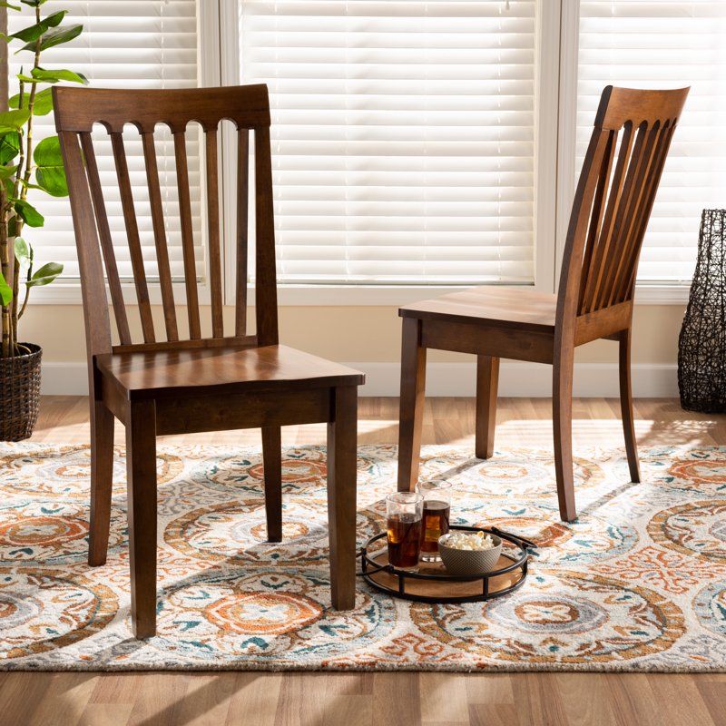 Minette Dining Chairs Set of 2 - Walnut Brown Wood