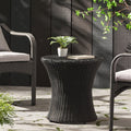 Black Wicker Outdoor Accent Table - Stylish & Durable