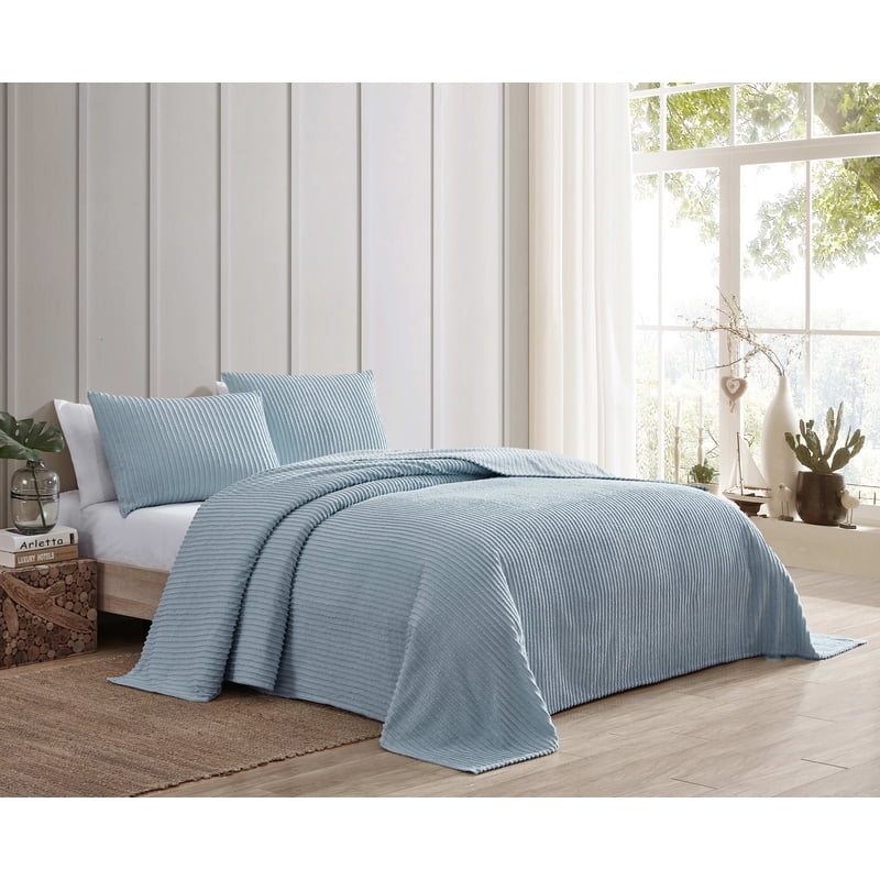 King Blue Chenille Bedspread - Beatrice Home Fashions Channel Style