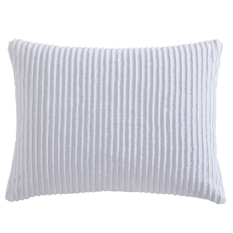Beatrice Home Fashions Channel Chenille Standard Sham - White - Variation